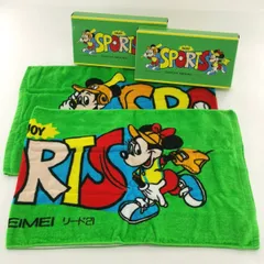 未使用保管品 第一生命 リード21 ミッキーマウス スポーツタオル 2点セット 約113×40cm 緑 野球 タオル ディズニー#11708