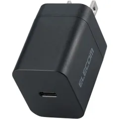 エレコム 充電器 Type-C 1ポート USB PD対応 20W PSE認証品 GaN採用 折りたたみ式プラグ ブラック MPA-ACCP6820BK