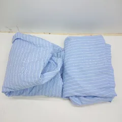 ◇ 31 Sons de mode ストライプ柄 膝丈 シャツ スカート セットアップ サイズ36 ライトブルー ホワイト レディース E  【1408220017317】