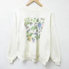 XL/古着 リー Lee 長袖 スウェット メンズ 90s ブドウ クルーネック 薄黄 イエロー 25mar17 中古 スエット トレーナー トップス