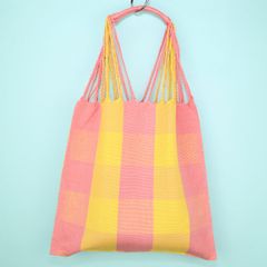 メキシコ製 ハンモックバッグ ハンドメイド ギンガムチェック 284 A4収納