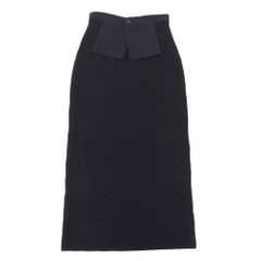 YOHJI YAMAMOTO ヨウジヤマモト センターダブルポケット ロングニットスカート ボトムス レディース ウール ブラック SS 1996AW アーカイブ