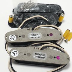 手巻き アルニコ3 ブリッジ+ミドルセット 50mm クロスワイヤー ファイバーボビン 約5.9/6.4KΩ シングルコイルピックアップ 新品 ビンテージ仕様 ネジ+バネ等付 ボビン他高品質素材