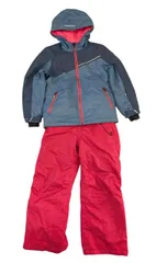 美品 アイスピーク スノーボードウエア スキーウェア 上下セット 140 キッズ ピンク ネイビー ICEPEAK