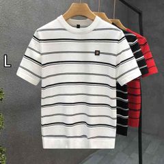 未使用•タグ付✨】サンタフェ 半袖ニット Tシャツ 鹿の子 ロゴ 白 48 