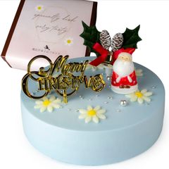 魔法洋菓子店ソルシエ クリスマスケーキ 2023 センイルケーキ パステルブルー クリームケーキ 4号 13.5cm 2～4人分 約270g 【クリスマス飾り付】
