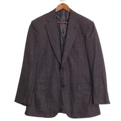 美品 ブリオーニ テーラードジャケット グレンチェック ウール カシミヤ 50 ブリオーニ Brioni】優良カシミヤ混ウール 秋冬向け ジャガード