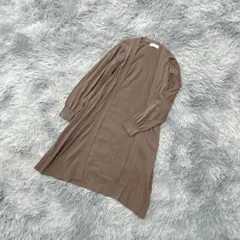 【OPAQUE.CLIP】オペークドットクリップ  ラップカーディガン  ロング  薄手ニット  サイドスリット  (M)  羽織  カジュアル  レディース  茶系  ブラウン【送料無料】