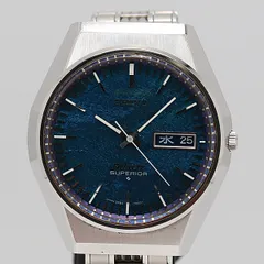 デッドストック級 稼働 美品 セイコー スーペリア 3883-7000 QZ 青文字盤 メンズ腕時計 0524040 5NBT KTU ABC 16036