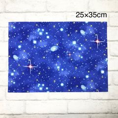 天体(ブラック) ランチョンマット25×35cm ランチクロス/ランチマット/ナプキン/ナフキン　入園入学準備　ハンドメイド