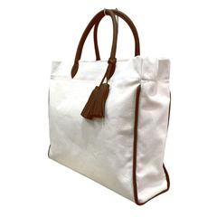 ACATE アカーテ SELATAN WHITE レザー × キャンバス トートバッグ ホワイト / メンズ イタリア バッグ 鞄 ブランド