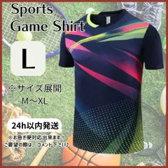 L ゲームウェア テニス バドミントン グラデーション 半袖 T シャツ 紺