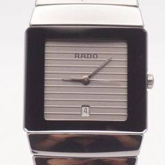稼動品 ラドー RADO DIASTAR 152.0332.3 ハイテック セラミックス クオーツ デイト グレー文字盤 メンズ腕時計 スイス製
