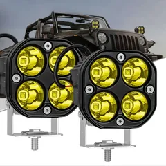 SUV 4WD LED フォグランプ フォグライト ワークライト ヘッドライト 12V 24V 狭角 2個セット パーツ 車 アクセサリー カスタム LED作業灯  (黄光色、イエローライト)