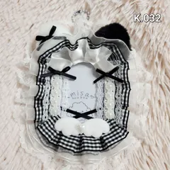 硬質ケースデコ トレカケース チェキケース B8 ネコ耳メイド レースデコ　カラー変更無料