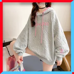 新品 エンボスロゴ パーカー 長袖 プルオーバー カジュアルトップス チュニック ロンT ダンス衣装 着やせ 【送料無料】