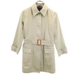 ポールスミス ブラック 日本製 ステンカラーコート 40 ベージュ Paul Smith BLACK ウエストベルト レディース 古着 【231102】