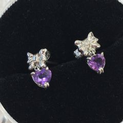 アメジストとプラチナピアス　新品