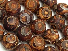 三眼天珠 丸玉 10mm No.3【1連販売】 / 4-36 AG10M-X