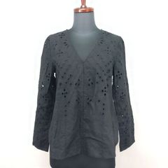 theory ポケットディテールブラウス リネン バンドカラー 24ss S 
