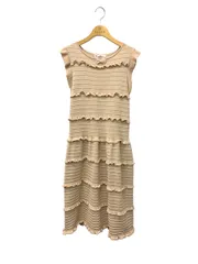 ギャラリービスコンティ ニットワンピース 2 ベージュ リボン フリル IT8CPX228ANG