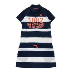 サイズ：L LE COQ GOLF ルコックゴルフ  半袖 ポロワンピース ボーダー柄 ネイビー系 [240101439688] ゴルフウェア レディース ストスト
