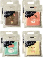 【数量限定】挨拶用ギフト 引っ越し 景品 挨拶品 粗品 ギフト プチギフト 【Thank ハンカチタオル タオルハンカチ 個包装 計８個セット you 各２個 ４色 パネルハンカチタオル アニマルメリー シール8枚付き】 MERRY ANIMAL 【８枚セット