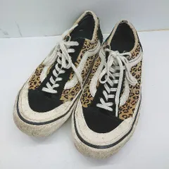 ◇ VANS ヴァンズ 柄切り替え ヒョウ柄 スニ－カ－ サイズ24.5 ベージュ ブラック系 レディース E  【1405140047714】