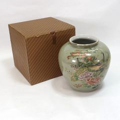 九谷祥山 九谷 花瓶 陶器製 木箱入り 花鳥図 インテリア 花入 - メルカリ
