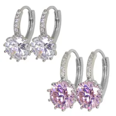 極大粒 5連CZダイヤモンド キュービックジルコニア フープピアス レディース プレゼント アクセサリー シルバー ジュエリー ホワイト ピンク