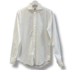 Bagutta バグッタ イタリア製 スリムフィット 長袖ドレスシャツ CRICCIO 04937 サイズ37 シャツ 長袖シャツ ビジネスシャツ 長袖 白 ホワイト メンズ 春 ゴーゴー古着マルイ草加店1192