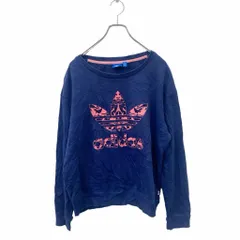 adidas プリント スウェット ロゴ スウェット US M サイズ アディダス レディース ネイビー 古着卸 アメリカ仕入 t2406-3053