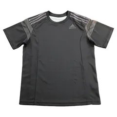 adidas アディダス 半袖ラグラン切り替えTシャツ M〜Lサイズ ブラック/チャコールグレー