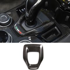 送料無料 アルファロメオ ジュリア ステルヴィオ 2020-2021対応 ドライカーボンファイバー ギアシフトパネルフレームトリム カーインテリアアクセサリーCYB105人気注目