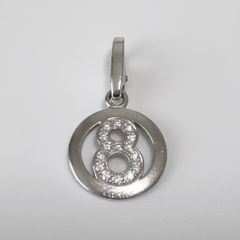 カルティエ ナンバーチャーム No.8 K18 WG 2.6ｇ ダイヤ チャーム ペンダントトップ Cartier