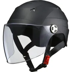 原付 カブ 大きい 原付ヘルメット SERIO RE-41 開閉シールド付き ハーフヘルメット 700グラム マットブラック LL RE-41-MBのサムネイル