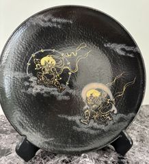 美品　京清水焼　谷口正典作「風神雷神図」絵皿　エクセルヒューマン社購入　限定品　俵屋宗達　尾形光琳　琳派　傑作名画