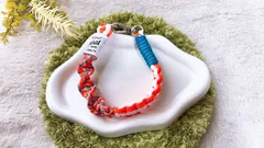 パラコード✶スマホストラップ✶ショート手首用✶ハンドストラップ✶ストラップホルダー付✶淡ブルー☓オレンジ☓ホワイト☓オレンジMIX