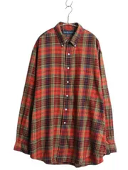 【お得なクーポン配布中!】 90s ラルフローレン チェック 長袖 ボタンダウン シャツ メンズ XL オールド ポロ 長袖シャツ コットン マルチカラー 大きいサイズ 薄手 BD