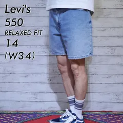 00s リーバイス Levi's 550 W34相当 RELAXED FIT リラックスフィット デニムショーツ ショートパンツ ハーフパンツ デニムパンツ ストーンウォッシュ REGULAR 14 2001年1月 グアテマラ製 南米 20202649