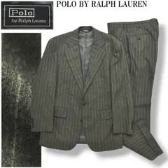 ポロ バイ ラルフローレン POLO BY RALPH LAUREN ピンストライプ柄 シングル 2B スーツ セットアップ 上下 テーラードジャケット スラックスパンツ 秋冬 A6 グレー メンズ