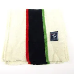 トミーヒルフィガー マフラー ストライプ イタリア製 ウール混 ブランド レディース メンズ アイボリー/ネイビー TOMMY HILFIGER 【中古】