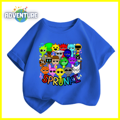 スプランキー sprunki 半袖Tシャツ 薄手トップス 青ブルー インクレディブル　ゲーム 90 100 110 120 130 140 150 160 子供服キッズ服　男の子