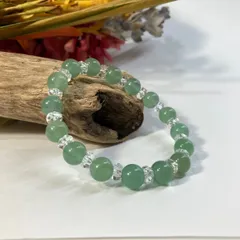 アベンチュリン パワーストーン ブレスレット 天然石ブレスレット 8mm (カット水晶)  メンズ・レディース　男性・女性　数珠ブレス　開運  [m]