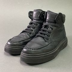 7e9 Salvatore Ferragamo サルヴァトーレ フェラガモ ハイカットレザースニーカー 8 1/2 ブラック Leather シューズ イタリア製