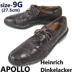 試着交換OK！70s-80s/Vintage★アポロ/APOLLO (旧 Heinrich Dinkelacker★ウイングチップ【9G/27.5/茶/BROWN】ハインリッヒディンケラッカー/靴/shoes◆bJ-113<sale>