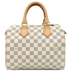 ルイヴィトン LOUIS VUITTON ハンドバッグ スピーディ25 ダミエアズールキャンバス ダミエアズール ゴールド金具 アイボリー 白 ボストン 鍵/パドロック欠品  N41371 SP0087【中古】