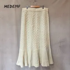 MEDE19F メデジュウキュウ ケーブルニットスカート オフホワイト 3L 美品 USEDのサムネイル