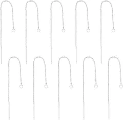 UNICRAFTALE 約40本 20ペア チェーンピアス 揺れる ロングダングルドロップピアス 304ステンレス イヤーロード レディース スレッダーバー マルカン付き ワイヤースレッド( ステンレス色-40本#2,  100mm)