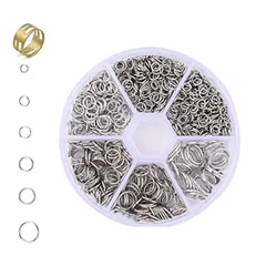 【数量限定】【LEISURE CLUB】丸カン シルバー 直径4mm 5mm 6mm 7mm 8mm 10mm 約850個セット マルカン ジャンプリング 金具 基礎パーツ ジュエリー DIY用 手芸用品 クラフト用品 アクセサリーパーツ ハンドメイド 手作り